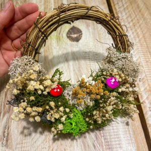 Kit Florterapia: Corona con Musgo y flores - Imagen 2